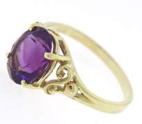 Sensational 14kt YG Oval Cut Amethyst Ring
