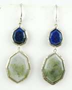 Silpada Sterling Lapis & Green Stone Earrings