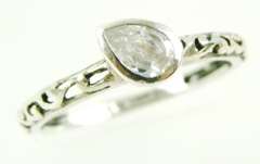 Silpada Sterling Synthetic Polki Diamond Ring, Size 8