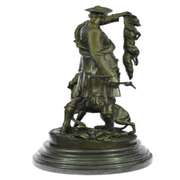 A Patinated Group of A Scottish Hunter Bronze Sculpture