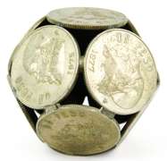 Vintage Mexican 12 Coin Paperweight