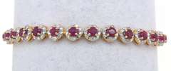 Gorgeous Ruby & Diamond Bracelet in Vermeil