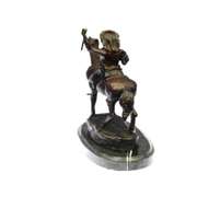 Native American on Horse with Spear Bronze Sculpture