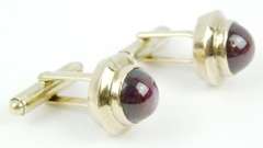 Beautiful Unisex Genuine Ruby Cabochon Cuff Links
