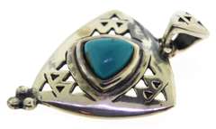 Sterling Silver Natine American Turquoise Pendant
