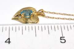 Elegant Topaz Heart Pendant & Chain, 14KT