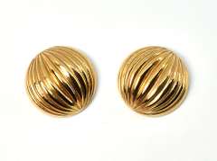 Ridged Hemisphere Style Earrings
