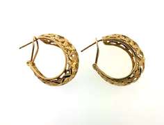 Beautiful Open-Weave 14kt Hoops