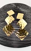 Wonderful 14K Hammered Gold Dangle Earrings