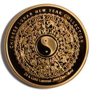 2012 Color7 24 K On Top Of 1 Troy Ounce Silver Lunar Rooster Proof