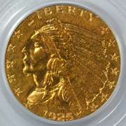 Great 1925-D US $2.50 Indian Gold Piece, PCGS AU55