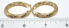 Large 14KT Yellow Gold Oval Hoop Earrings