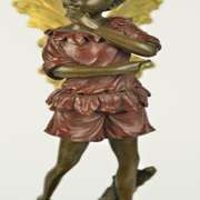 Angel Fairy Red Patins Bronze Statue