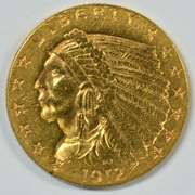 Sharp 1912 US $2.50 Indian Gold Piece. Desirable date
