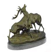 Mountain Deer Caribou Bronze Sculpture