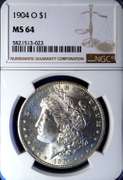 1904-O Morgan Silver Dollar, MS64 NGC