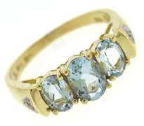 Fabulous Yellow Gold Aquamarine & Diamond Ring