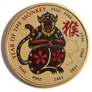 2016 24 K On Top Of 1 Troy Ounce Silver Lunar Monkey Proof
