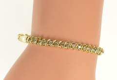 14K Yellow Gold 2.94 Ctw Wavy Link Diamond Tennis Bracelet