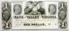 Crisp Exceptional 1800'S $1 Note Bank Of The Valley Winchester Virginia!