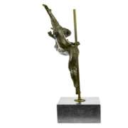 Art Deco Aldo Vitaleh Large Ballerina Dancer Bronze Sculpture Marble Statue Sale