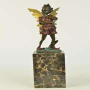 Angel Fairy Red Patins Bronze Statue
