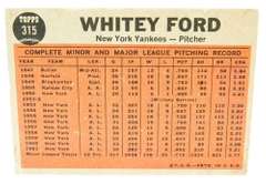 1962 Whitey Ford Tosses A Curve Baseball Card