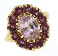 Stunning Kunzite with Topaz Halo Ring