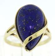Great Yellow Gold Pear Lapis Ring