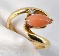 Modern Marquise Coral Ring