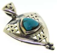 Sterling Silver Natine American Turquoise Pendant