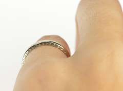 18K White Gold 2.8mm Art Deco Wreath Edge Wedding Band Ring