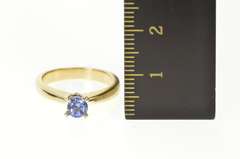 14K Yellow Gold Round Tanzanite Solitaire Simple Engagement Ring