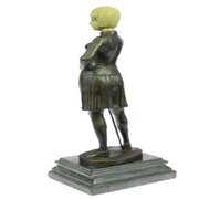 Fencer with Faux Bone holding Foil Bronze Sculpture