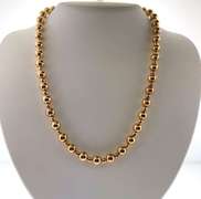14kt yellow gold bead chain necklace