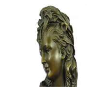 Bust Bronze Statue on Marble Base Sculpture