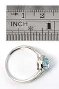 Lovely Blue Topaz & Diamond Ring in 14K WG