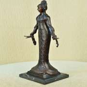 Native American Indian Girl Bronze Sculpture
