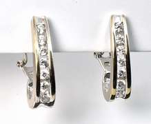 J Hoop WG Diamond Earrings