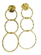 Cute Yellow Gold Circle Drop Earrings