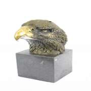 DETAILED EAGLE BRONZE marble BUST HEAD ART SCULPTURE ART DECO BIRD ANIMAL