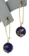 Blue Enamel Cloisonne Bead Earrings