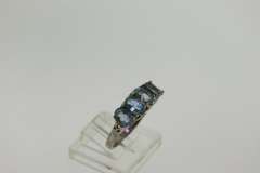 Sterling Silver Oval Shaped Aquamarine Ring