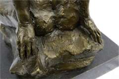 Large Aldo Vitaleh Abstract Nude Female Bronze Marble Sculpture