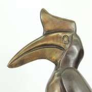 Coastal Shorebird Bronze Sculpture on Marble Base Statue