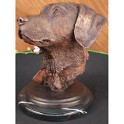 Adorable Labrador Retriever Bust Bronze Sculpture