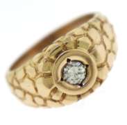 Unique 14kt YG Diamond Nugget Ring