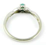 10K White Gold Emerald & Diamonds Ring, Size 7