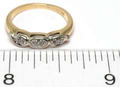 Petite Two-Tone 14KT Gold Band with Diamond Accents