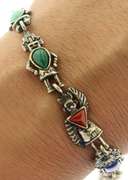 Vintage Sterling and Gemstone Bracelet